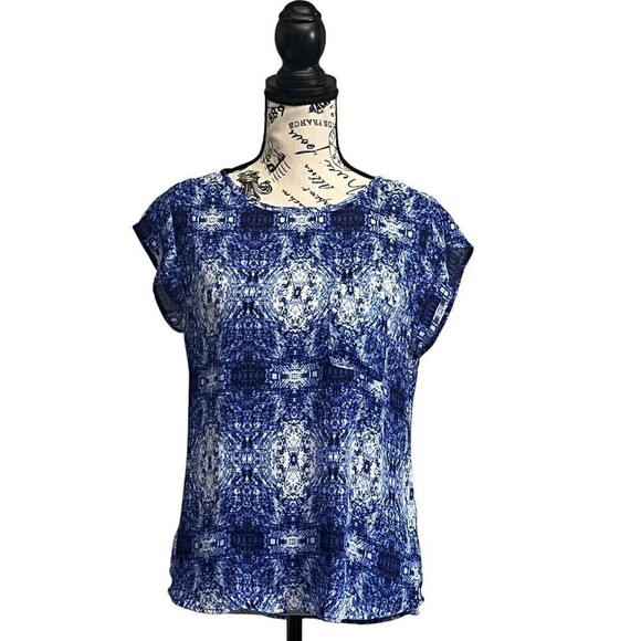 violet claire blouse Semi sheer Pullover Blouse S Modest Boho Mature Classic - Picture 1 of 9